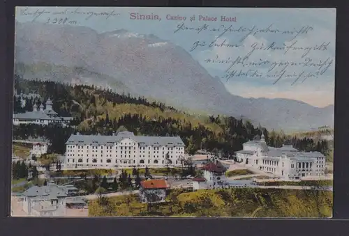 Ansichtskarte Künstlerkarte Sinaia Palace Hotel Casino Bergpanorama Rumänien