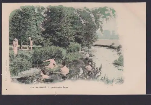 Ansichtskarte Jugendstil Art Nouveau Junge Damen Baden See Wasser Edition Du