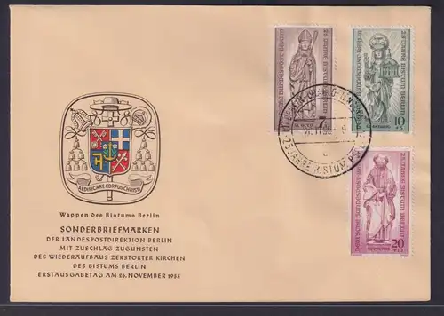 Berlin Brief 132-134 Bistum Kirche Glauben Religion FDC 26.7.1955