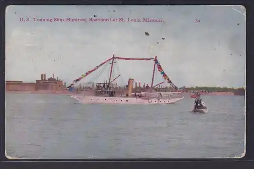 Ansichtskarte Künstlerkarte St. Louis Missouri U.S. Trainingsschiff Huntress