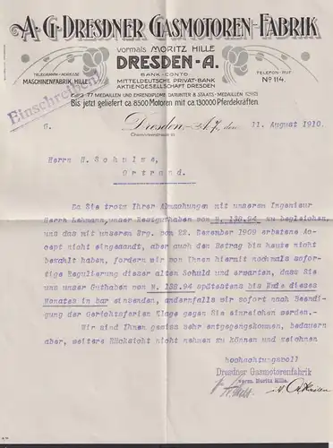 Deutsches Reich R Brief EF Germania mit innenliegend schöner lithographierter