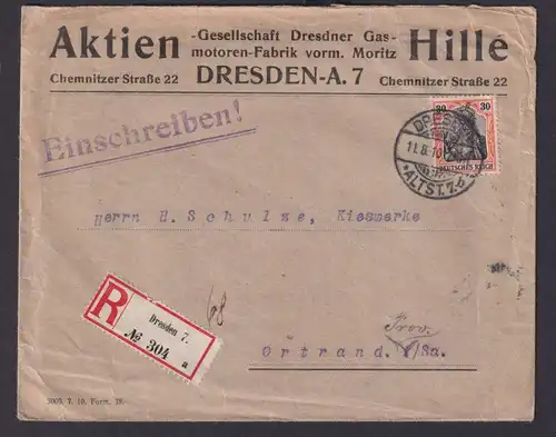 Deutsches Reich R Brief EF Germania mit innenliegend schöner lithographierter