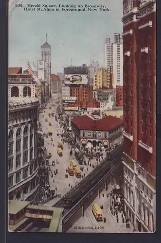 Ansichtskarte New York Herald Square Blich nach Broadway Hotel Mc Alpin Hochbahn