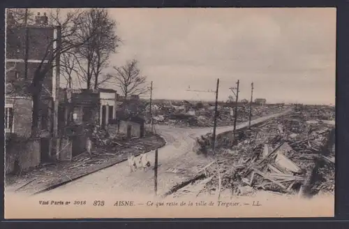 Ansichtskarte Aisne Kriegsschauplatz I.Weltkrieg Frankreich Zerstörte Strassen