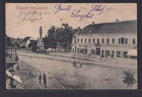 Ansichtskarte Bonyhad Ungarn Hauptplatz Denkmal