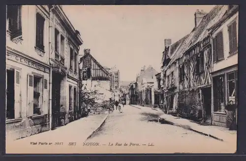 Ansichtskarte Noyon Kriegsschauplatz I.Weltkrieg Frankreich La Rue de Paris