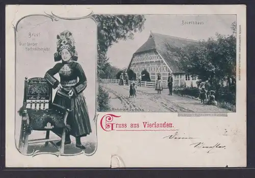 Ansichtskarte Hamburg Vierlanden Johs. Kroger Buchdruckerei Blankenese Braut in