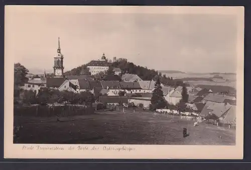 Ansichtskarte Frauenstein Ortsansicht Kirche Erzgebirge Sachsen AK o. Einteilung