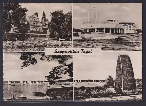 Ansichtskarte Tegel Berlin Seepavillon Segelboote Schiff MS Ernst Reuter Hotel