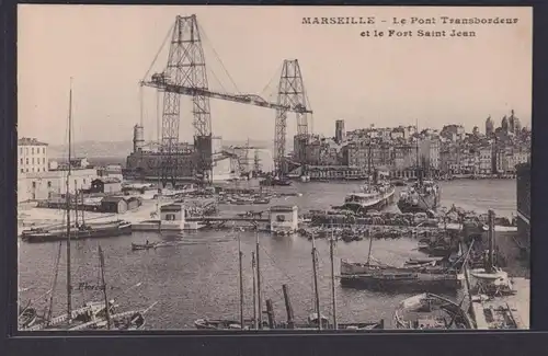 Ansichtskarte Marseille Hafen Schwebefähre Schiffe