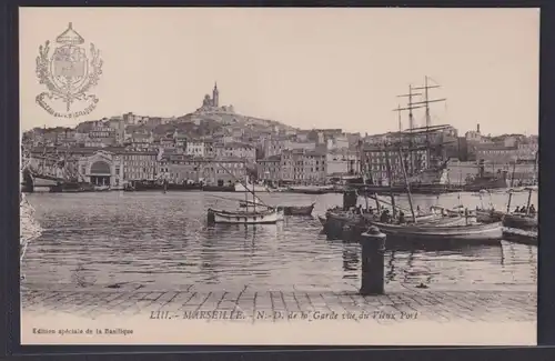 Ansichtskarte Marseille Hafen Schiffe Frankreich Stadtansicht