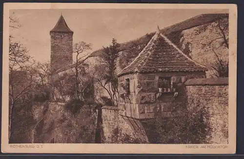 Ansichtskarte Rothenburg o.d. Tauber Bayern Erker Rödertor Kunsthandlung Ernst