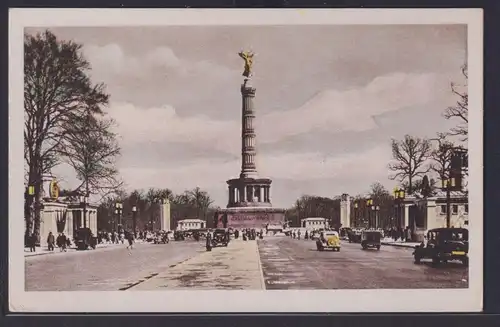 Ansichtskarte Künstlerkarte Berlin Siegessäule Oldtimer Serie Pastell