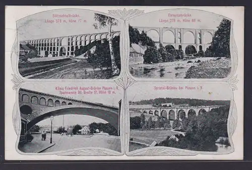 Ansichtskarte Plauen Göltzschtalbrücke Elstertalbrücke Syratalbrücke König