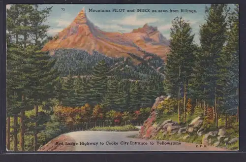 Ansichtskarte Künstlerkarte Mountains Pilot Yellowstone Nationalpark North