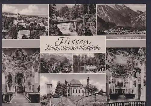 Ansichtskarte Füssen Königsschlösser Wieskirche Ansichten Innen Außen Bayern