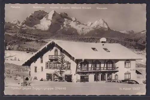 Ansichtskarte Mittenwald Restaurant Tonihof Bes. W.Plenk Zugspitzgruppe Gebirge