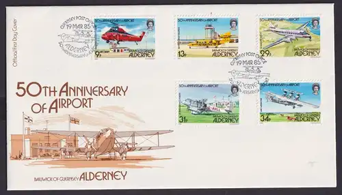 Großbritannien Guernsey Alderney 18-34 Flughafen Flugzeuge Flugpost Queen