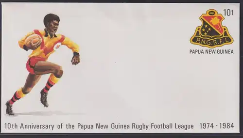 Papua Neuguinea New Guinea Ganzsache Sport Rugby Fußball postal stationery Foot