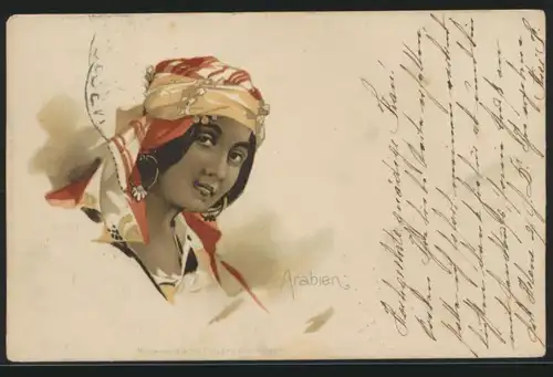 Ansichtskarte Künstler Jugendstil Art Nouveau Frauen Arabien Morgenländische