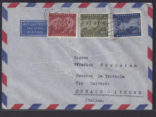 Bund Luftpost Brief nach Via Calvisio in Finale Ligure Italien