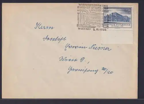 Österreich Brief Ef 1021 Wien SST Wiedereröffnung der Staatspoer 5.11.1955