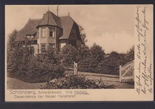 Ansichtskarte Schömberg n. Griesbach Schwarzwald Villa Hedwig Neue Heilanstalt
