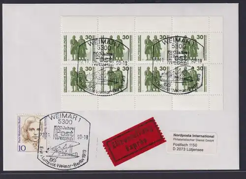 DDR Brief Zusammendruck Bogenecke Eckrand Heftchenblatt HB 20 Sonderstempel