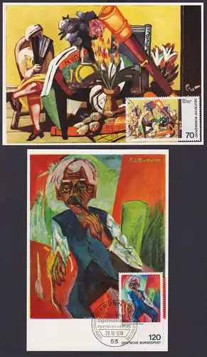 Bund Brief 822-823 Kunst Künstler Maler Expressionismus Maximumkarte komplett