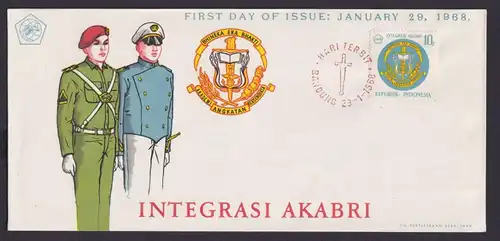 Indonesien Brief 598 Militär Akademie Krieg Militaria FDC Bandung 29.1.1968