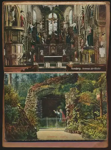 Ansichtskarte Arenberg genannt Roter Hahn Kirche Glauben Religion Leporello