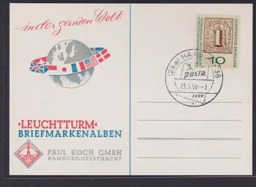 Bund Philatelie Reklame Werbung Leuchtturm Briefmarkenalben Hamburg Geestacht