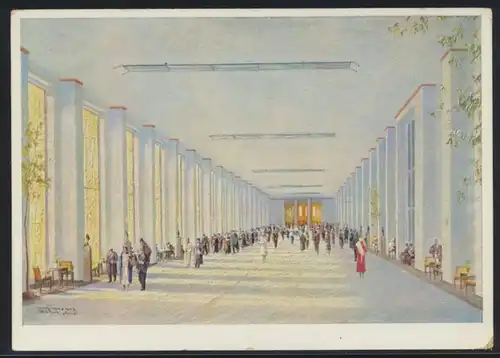 Ansichtskarte Bad Tölz Art Deco Künstlerkarte Trink und Wanderhalle Konzertsaal
