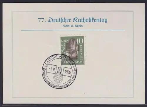 Bund Katholikentag Religion Glaube Sonderkarte Köln 1.9.1956