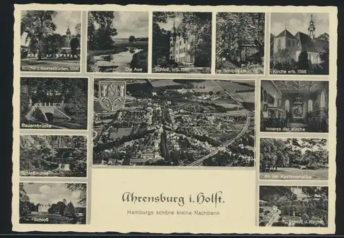 Ansichtskarte Ahrensburg Holstein 12-fach Ansicht