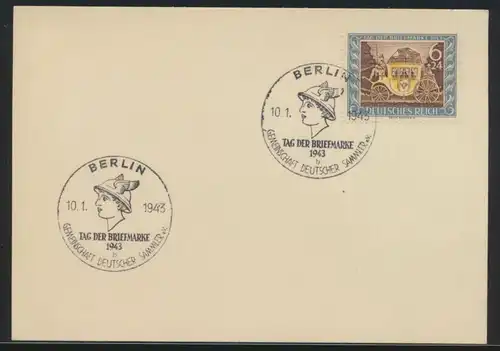 Deutsches Reich Brief Karte 828 Berlin Tag der Briefmarke als FDC Philatelie