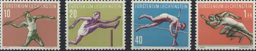 Liechtenstein 342-345 Sport III Plattenfehler 344 I. 1956 tadellos postfrisch