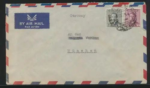 Flugpost Irak 2 Briefe mit MIF 1952 bzw. 1956 nach München