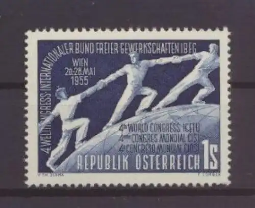 Österreich 1018 Weltkongreß Gewerkschaften Luxus postfrisch MNH