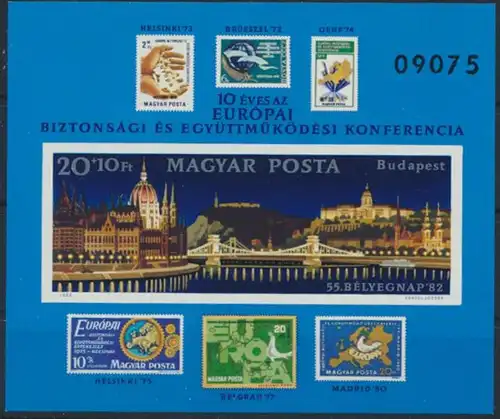 Ungarn Block 159 B postfrisch - 10 Jahre KSZE 1982
