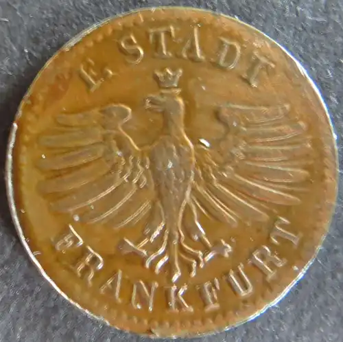 Münze Frankfurt 1849 - 1 Heller Gekrönter Adler Kupfer ss