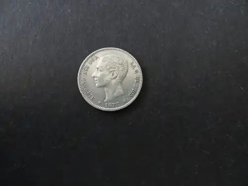 Münze Spanien Alfonso XII 1 Peseta 1876 Silber ss Schön: 164