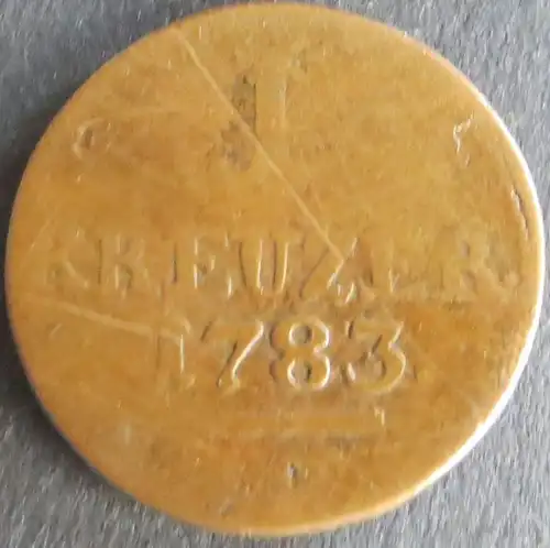 Münze Hessen-Kassel 1 Kreuzer 1783 schön