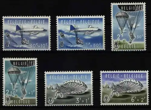 Belgien 1190-1195 Kultur Fallschirmspringen 1960 komplett postfrisch ** MNH