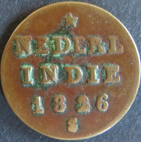 Münze Niederländisch-Indien - 1/2 Stuiver 1826 ss
