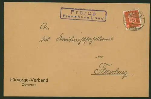 Deutsches Reich Landpoststempel Frörup Flensburger Land Schleswig-Holstein 1932