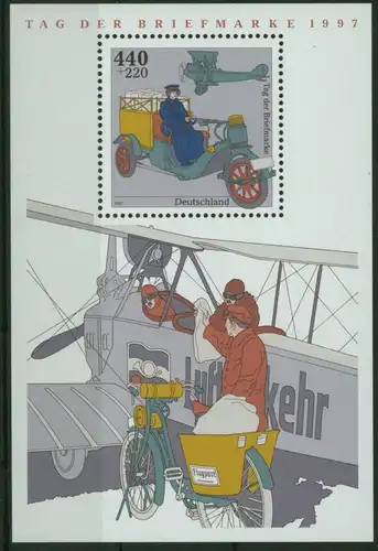 Bund Block 41 Flugzeug Tag der Briefmarke tadelos postfrisch 1997