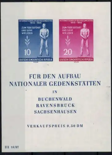 DDR 1955 Block 11 XI Befreiung vom Faschismus tadellos postfrisch
