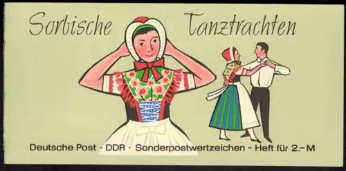 DDR Markenheftchen 5 I 1 a Sorbische Tanztrachten 1972 tadellos postfrisch