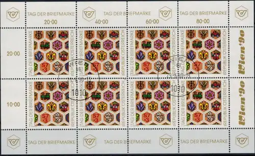 Österreich Kleinbogen 1990 Philatelie Tag der Briefmarke gestempelt 1990